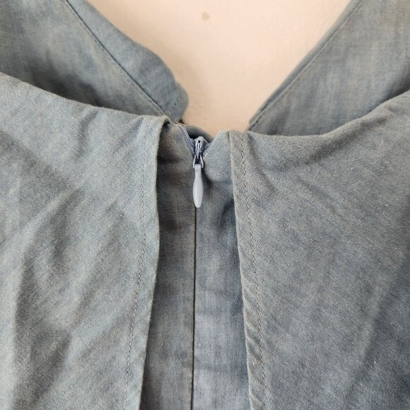 N/Nicholas Blue Chambray Dress Lighweight Boho Western Rodeo Women's 6 - Picture 6 of 10